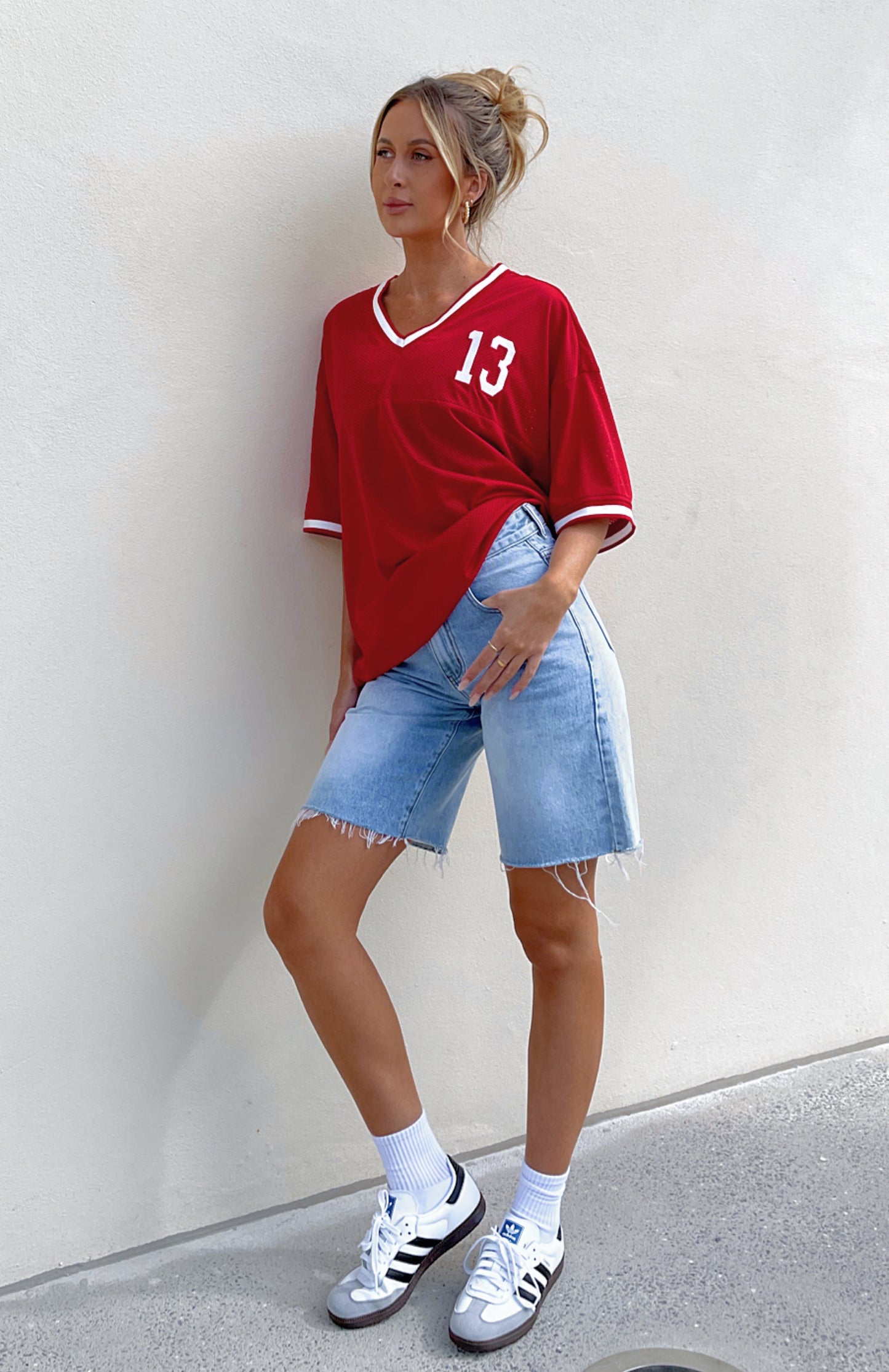 Moves To Make Oversized Sports Tee Red